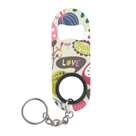 Floral Pattern 13 Mini Flessenopener (Voorkant)