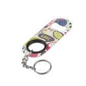 Floral Pattern 13 Mini Flessenopener (Achterkant Gekanteld)