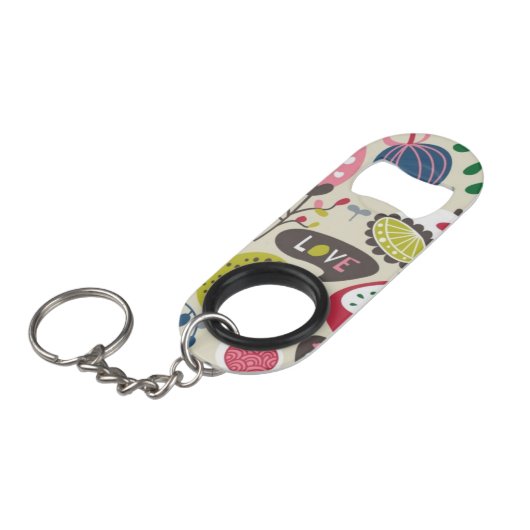 Floral Pattern 13 Mini Flessenopener (Voorkant Gekanteld)