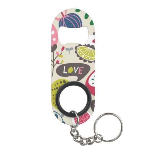 Floral Pattern 13 Mini Flessenopener (Achterkant)