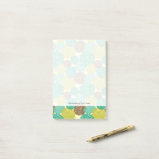 Floral Pattern 13 Post-it® Notes (Op bureau)