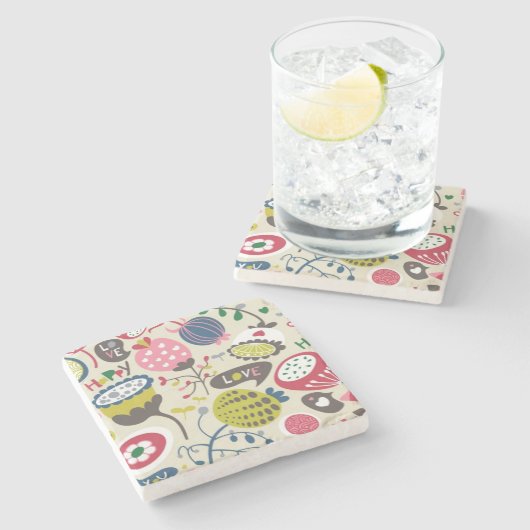 Floral Pattern 13 Stenen Onderzetter (Zijkant)