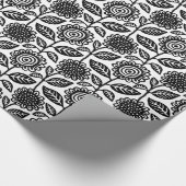 Floral Pattern 280313 - Black on White Cadeaupapier (Hoek)