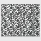 Floral Pattern 280313 - Black on White Cadeaupapier (Vlak)