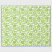 Floral Pattern 280313 - Martian Green over White Cadeaupapier (Vlak)
