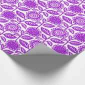 Floral Pattern 280313 - Paars op White Cadeaupapier (Hoek)