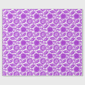 Floral Pattern 280313 - Paars op White Cadeaupapier (Vlak)