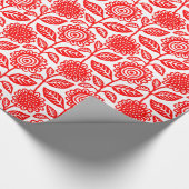 Floral Pattern 280313 - Red on White Cadeaupapier (Hoek)