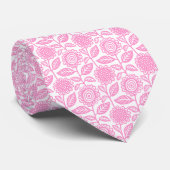 Floral Pattern 280313 - Roze op White Stropdas (Opgerold)