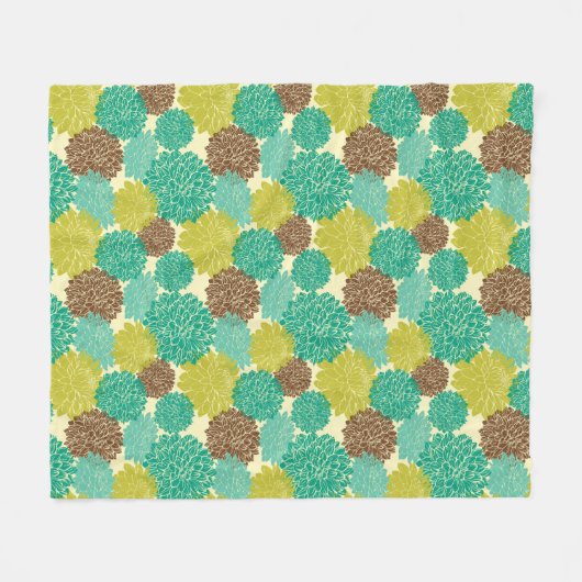 Floral Pattern 2 Fleece Deken (Voorkant (Horizontaal))