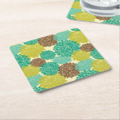 Floral Pattern 2 Kartonnen Onderzetters (Schuin)