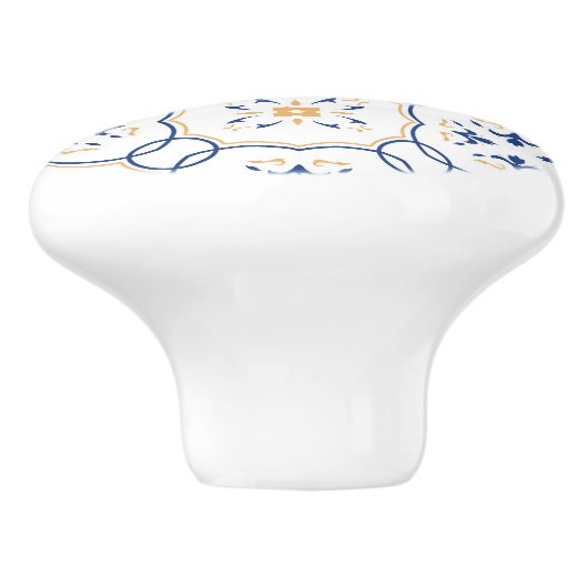 Floral Pattern 3 Keramische Knop (Zijkant)