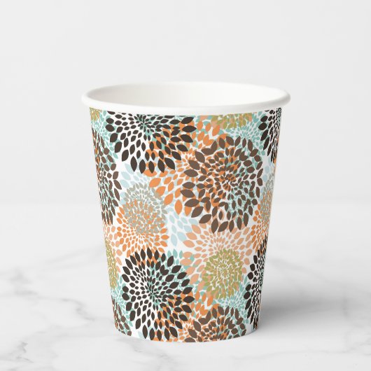 Floral Pattern 3 Papieren Bekers (Achterkant)