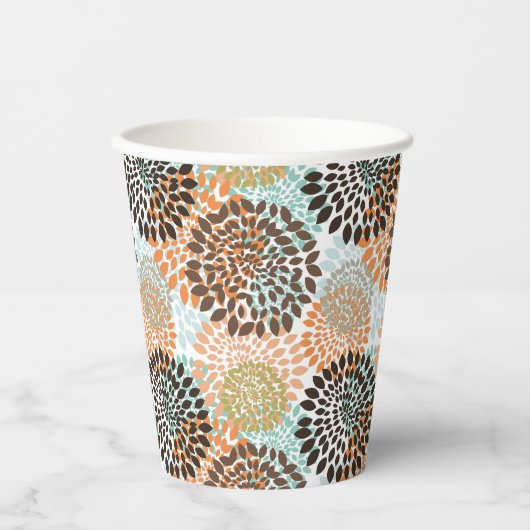 Floral Pattern 3 Papieren Bekers (Voorkant)