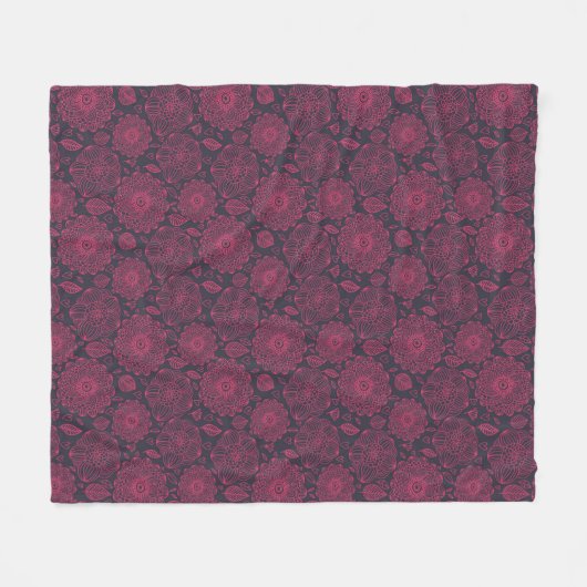 Floral Pattern 5 Fleece Deken (Voorkant (Horizontaal))