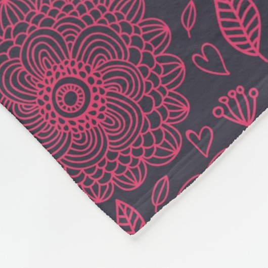 Floral Pattern 5 Fleece Deken (Hoek)