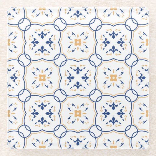 Floral Pattern 5 Glazen Onderzetter (Voorkant)