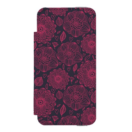 Floral Pattern 5 Incipio iPhone Portemonnee Hoesje (Voorkant Agenda)