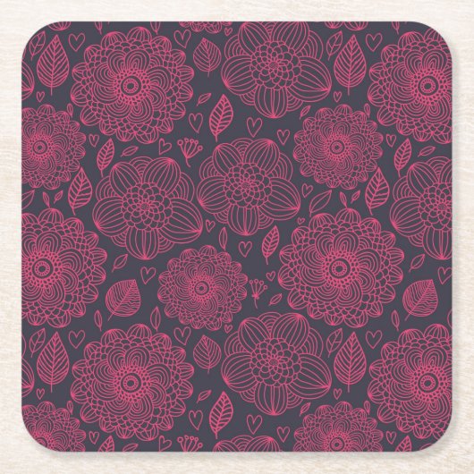 Floral Pattern 5 Kartonnen Onderzetters (Voorkant)