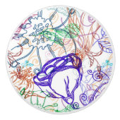 Floral Pattern 5 Keramische Knop (Voorkant)