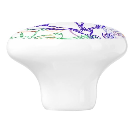 Floral Pattern 5 Keramische Knop (Zijkant)