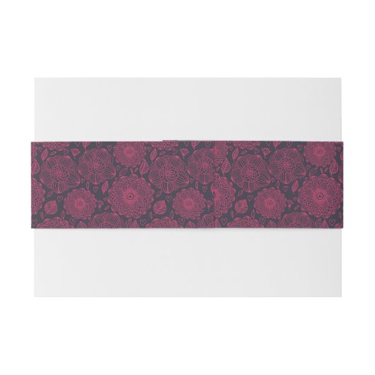 Floral Pattern 5 Uitnodigingen Wikkel (Achterkant Voorbeeld)