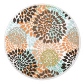 Floral Pattern 6 Keramische Knop (Voorkant)