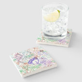 Floral Pattern 6 Stenen Onderzetter (Zijkant)