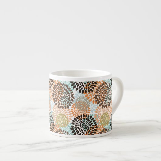 Floral Pattern 7 Espresso Kop (Voorkant rechts)