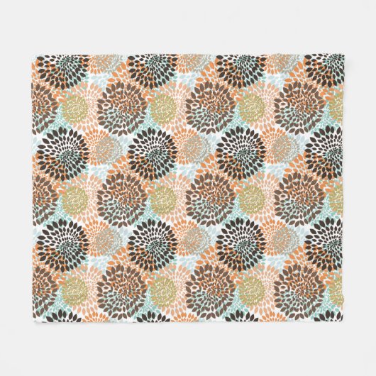 Floral Pattern 7 Fleece Deken (Voorkant (Horizontaal))