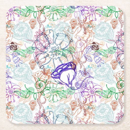 Floral Pattern 8 Kartonnen Onderzetters (Voorkant)