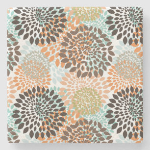 Floral Pattern 8 Stenen Onderzetter