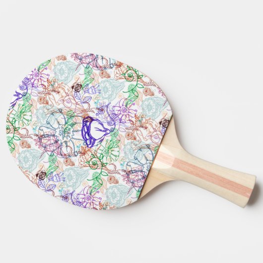 Floral Pattern 8 Tafeltennisbatje (Zijkant)