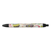 Floral Pattern 8 Zwarte Inkt Pen (Voorkant)