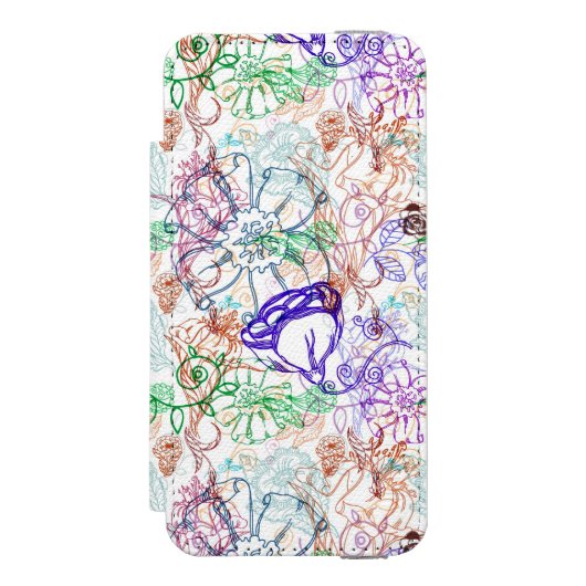 Floral Pattern 9 Incipio iPhone Portemonnee Hoesje (Voorkant Agenda)