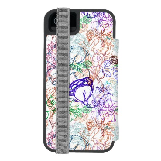 Floral Pattern 9 Incipio iPhone Portemonnee Hoesje (Agenda Achterkant)