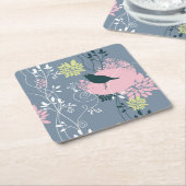 Floral Pattern 9 Kartonnen Onderzetters (Schuin)