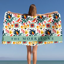 Floral Pattern Aangepaste persoonlijke achternaam