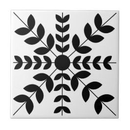 Floral Pattern abstract Black and White Mandala Tegeltje