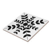 Floral Pattern abstract Black and White Mandala Tegeltje (Zijkant)