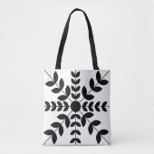 Floral Pattern abstract Black and White Mandala Tote Bag (Voorkant)