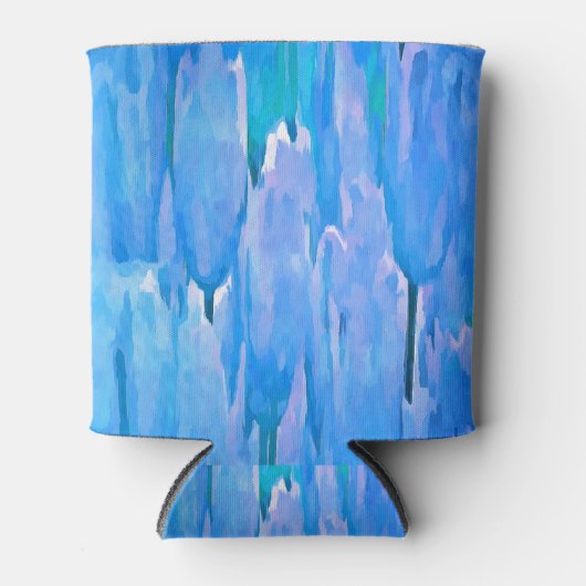 Floral Pattern Abstracte Franse blauwe tulpen Blikjeskoeler (Voorkant)