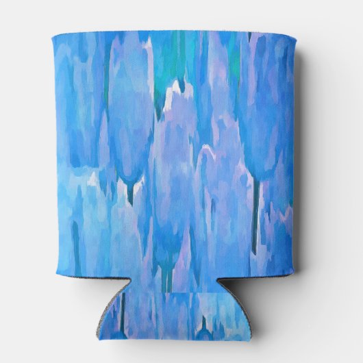 Floral Pattern Abstracte Franse blauwe tulpen Blikjeskoeler (Achterkant)