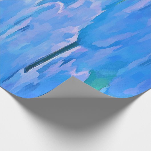 Floral Pattern Abstracte Franse blauwe tulpen Cadeaupapier (Hoek)