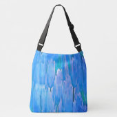 Floral Pattern Abstracte Franse blauwe tulpen Crossbody Tas (Voorkant)