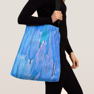 Floral Pattern Abstracte Franse blauwe tulpen Crossbody Tas