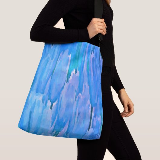 Floral Pattern Abstracte Franse blauwe tulpen Crossbody Tas (Dichtbij)