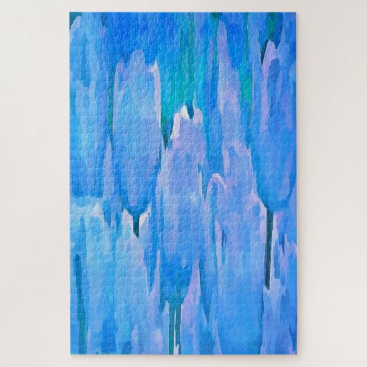 Floral Pattern Abstracte Franse blauwe tulpen Legpuzzel (Verticaal)