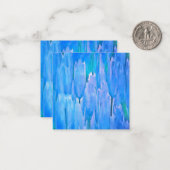 Floral Pattern Abstracte Franse blauwe tulpen Notitiekaartje (Voorkant / Achterkant in situ)