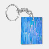 Floral Pattern Abstracte Franse blauwe tulpen Sleutelhanger (Voorkant Links)